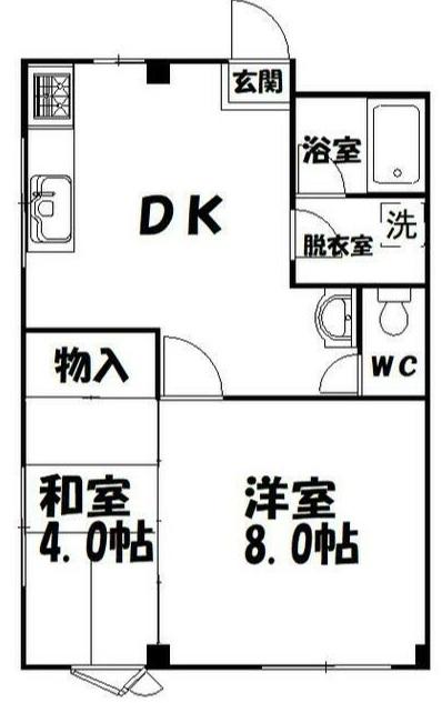 堀内コーポ(2DK/3階)の間取り写真