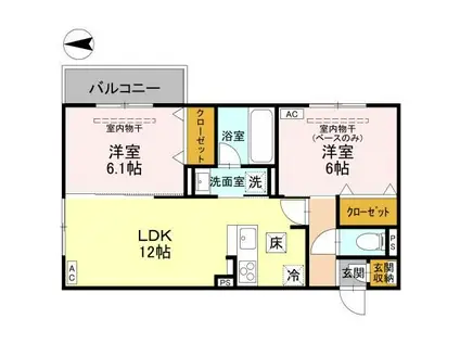 DR相木HATI(2LDK/1階)の間取り写真