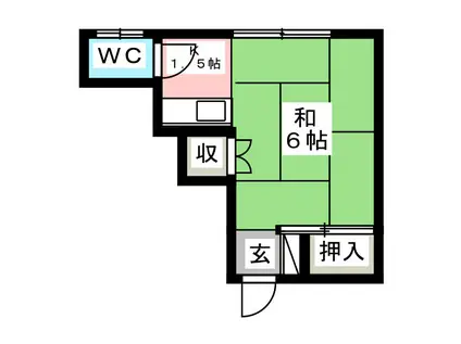 常盤荘(1K/2階)の間取り写真