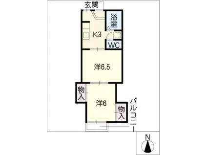 ソアーベ(2K/2階)の間取り写真