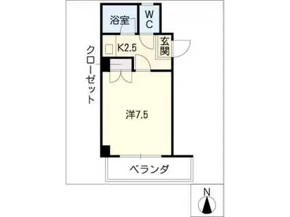 しあわせSO(1K/2階)の間取り写真