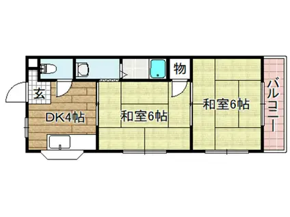 日英ハイツ(2K/3階)の間取り写真