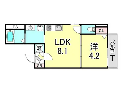F ASECIA DUMALIS(1LDK/3階)の間取り写真