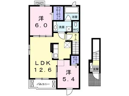 キャトルセゾンパーク(2LDK/2階)の間取り写真
