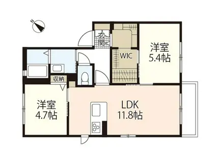リーベンステージ II(2LDK/2階)の間取り写真