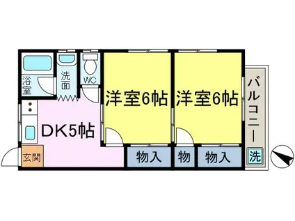 しゅんせいハイツII(2K/2階)の間取り写真