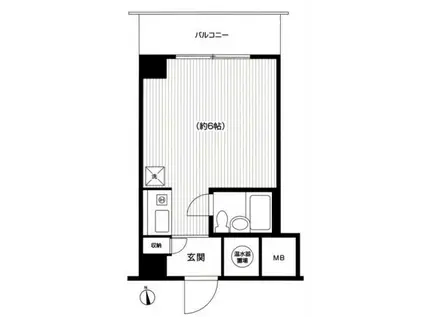 朝日八丁堀マンション(ワンルーム/2階)の間取り写真