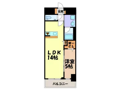 LAA KEA 徳川(1LDK/2階)の間取り写真
