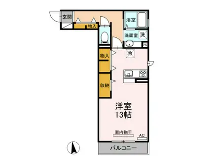 ハイアークE(ワンルーム/2階)の間取り写真