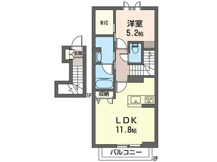 フォレストヴィラ(1LDK/2階)の間取り写真