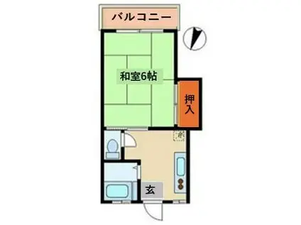 クロノス上祖師谷(1K/1階)の間取り写真