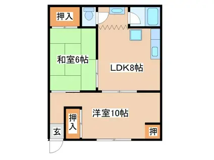 NLCチャンピオン兵庫ビル(2LDK/1階)の間取り写真