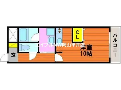 コートシオン(ワンルーム/2階)の間取り写真