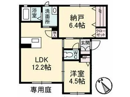 コンフォーザ庚午中(1SLDK/1階)の間取り写真