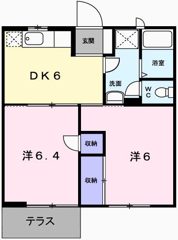 シャルマン101(2DK/2階)の間取り写真