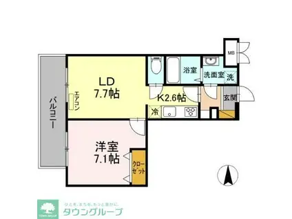 LIGHT HOUSE(1LDK/4階)の間取り写真