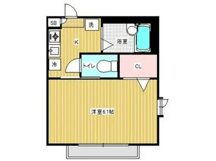 チェリーハイツ(1K/1階)の間取り写真