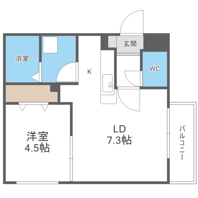 URBAN STAGE 北20条(1LDK/3階)の間取り写真