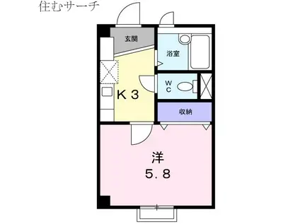 シャルマンフラット(1K/1階)の間取り写真