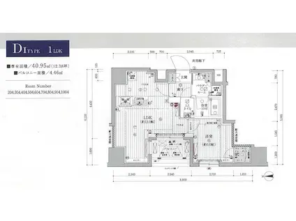 メインステージ浅草国際通(1LDK/9階)の間取り写真