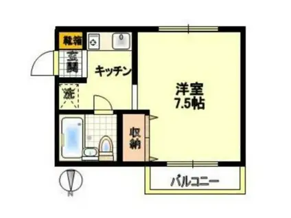 マンションMOMO日野(1K/1階)の間取り写真