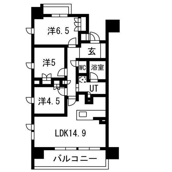 レ・ジェイド名古屋(3LDK/13階)の間取り写真