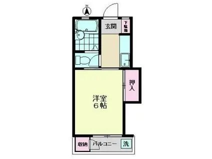 上祖師谷マンション(1K/3階)の間取り写真