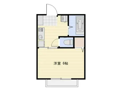 ハイムフカサワ(1K/1階)の間取り写真