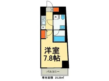 プレール・ドゥーク浅草松が谷(1K/7階)の間取り写真