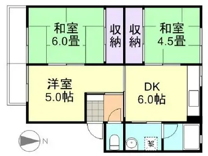 ハーベスト川入(3DK/2階)の間取り写真