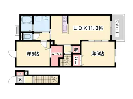 シーズンズ コンフォートII(2LDK/2階)の間取り写真