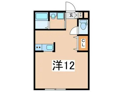 CIELO AZUL(ワンルーム/1階)の間取り写真