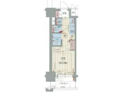 プレサンス神戸裁判所前デリシア(ワンルーム/7階)の間取り写真
