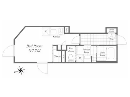 REVE RESIDENCE白金台(ワンルーム/3階)の間取り写真