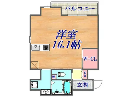 OZカーサ(ワンルーム/6階)の間取り写真