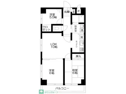 日神パレステージ河辺第2(3LDK/1階)の間取り写真