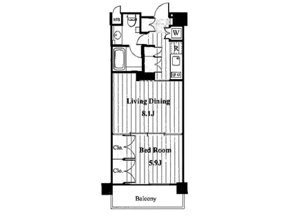 WILLDO清澄(1LDK/5階)の間取り写真