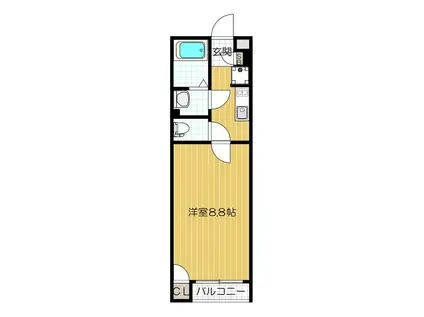 FELICITA寺川(1K/2階)の間取り写真