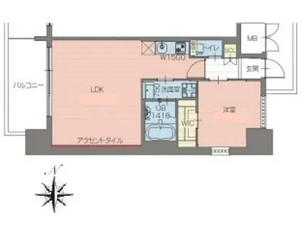 プレジオ梅田(1LDK/10階)の間取り写真