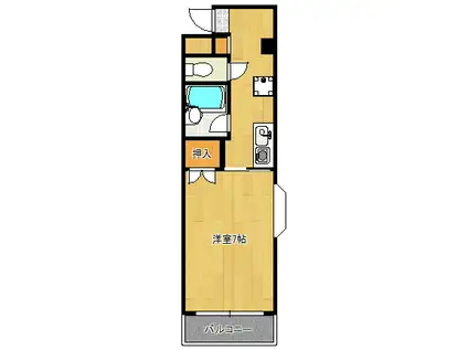 メゾン ラクシュミュー(1K/2階)の間取り写真