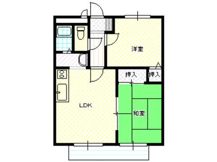 ソレーユ(2LDK/1階)の間取り写真