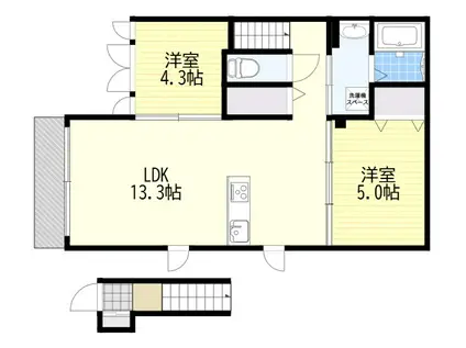 フェリーーチェガレット(2LDK/2階)の間取り写真