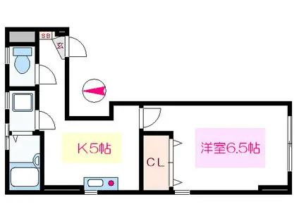チグサビル (1K/5階)の間取り写真