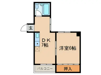 ハイツサンピア(1DK/4階)の間取り写真