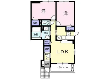 プリマヴェーラB(2LDK/1階)の間取り写真