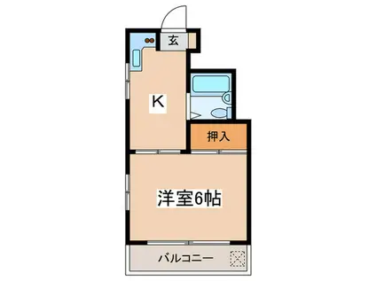 イーストハウスⅠ(1K/1階)の間取り写真