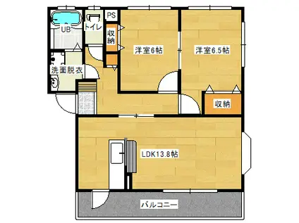 アビタシオン・ビブレ(2LDK/3階)の間取り写真