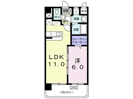 サンセール宮ノ陣(1LDK/1階)の間取り写真