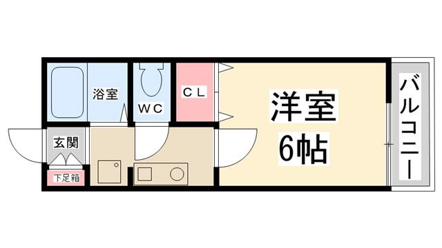 メゾンこうき(1K/2階)の間取り写真