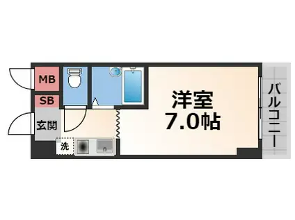シティパーク菱屋西(1K/2階)の間取り写真